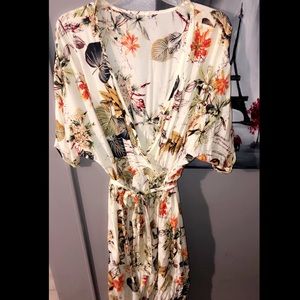 Split Floral Print Flowy Party Maxi Dress